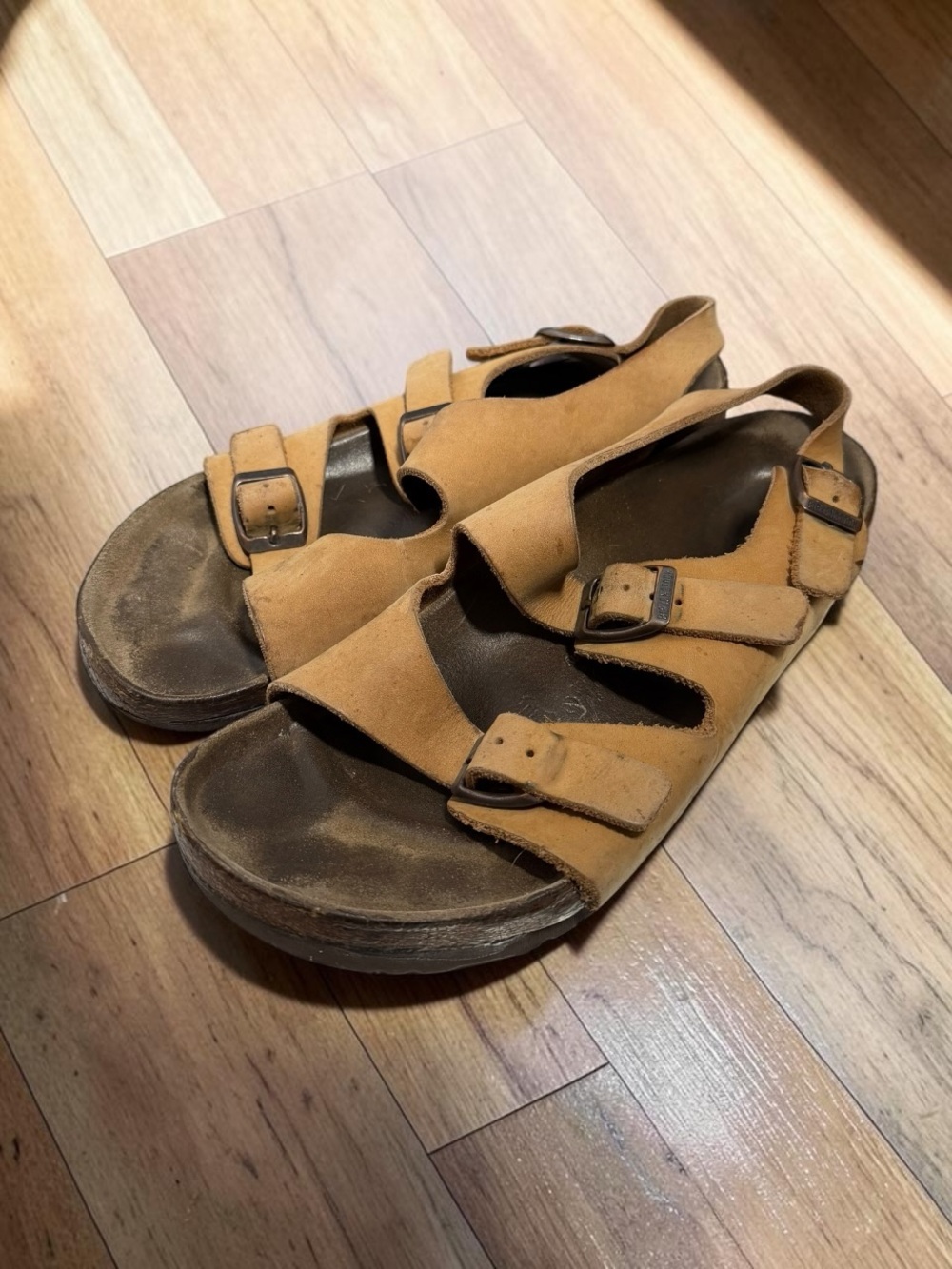 Birkenstock Milano Camel Nubuck Leather Unisex Adjustable Straps Sandals